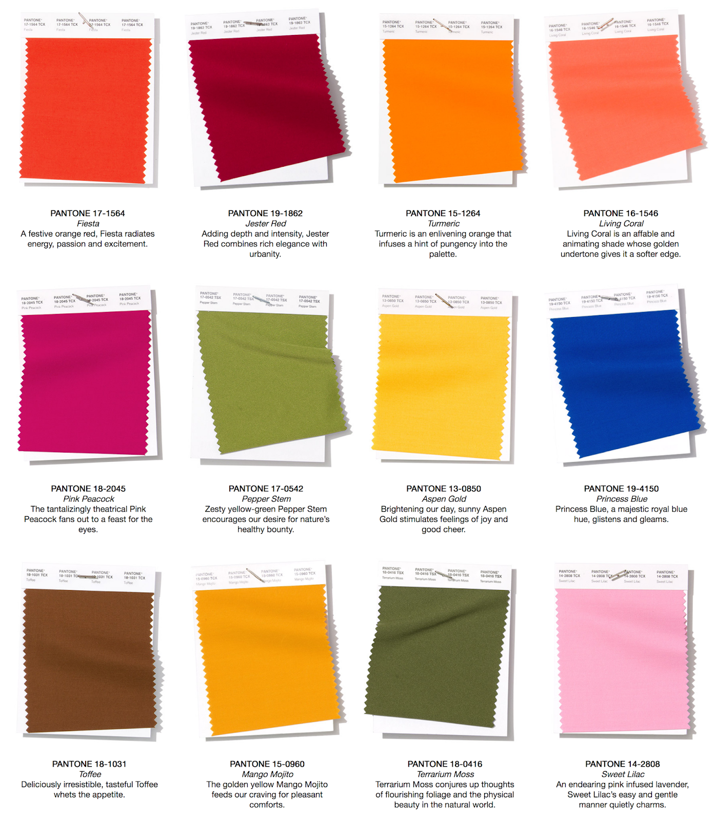 Институт цвета Pantone представил 12 оттенков 2019